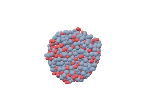 Amorphous / alloy NP, rendered in 3D