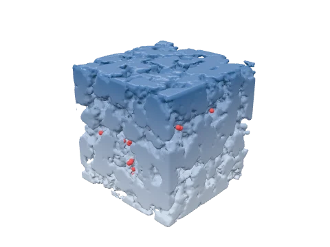 Cellular solid (noise), rendered in 3D