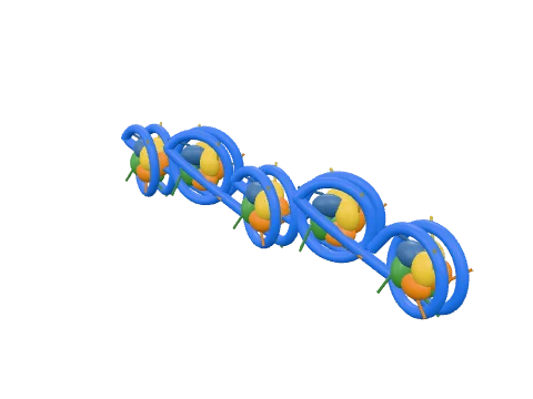 Chromatin (beads on a string), rendered in 3D