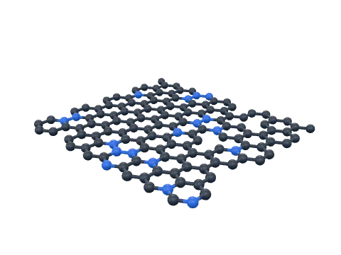 N-doped graphene, rendered in 3D