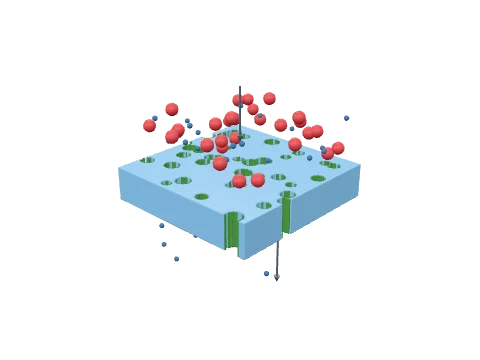 Membrane filtration, rendered in 3D