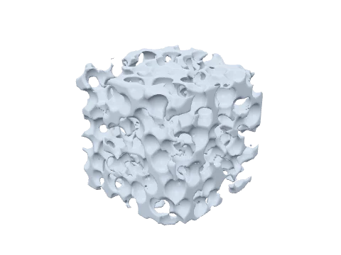 Porous foam, rendered in 3D