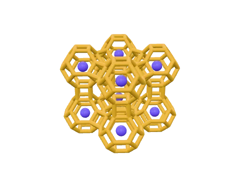Zeolite A (LTA), rendered in 3D