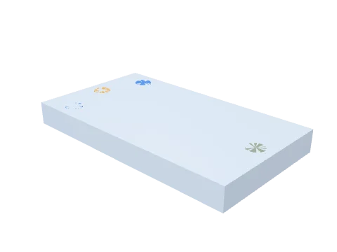 Microfluidic chip, rendered in 3D