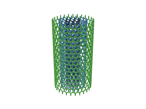 Multi-walled nanotube, rendered in 3D