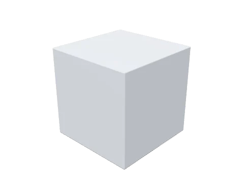 Silver nanocube, rendered in 3D