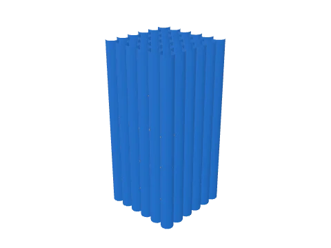 DNA origami box, rendered in 3D