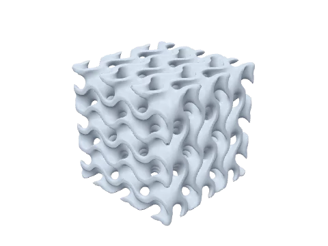 Porous material, rendered in 3D