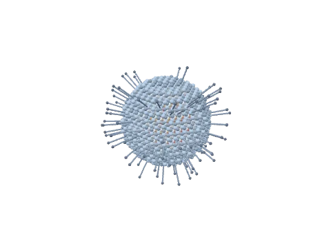 Quantum dot (wurtzite, 2 shells), rendered in 3D