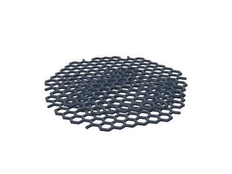 Twisted bilayer graphene, rendered in 3D