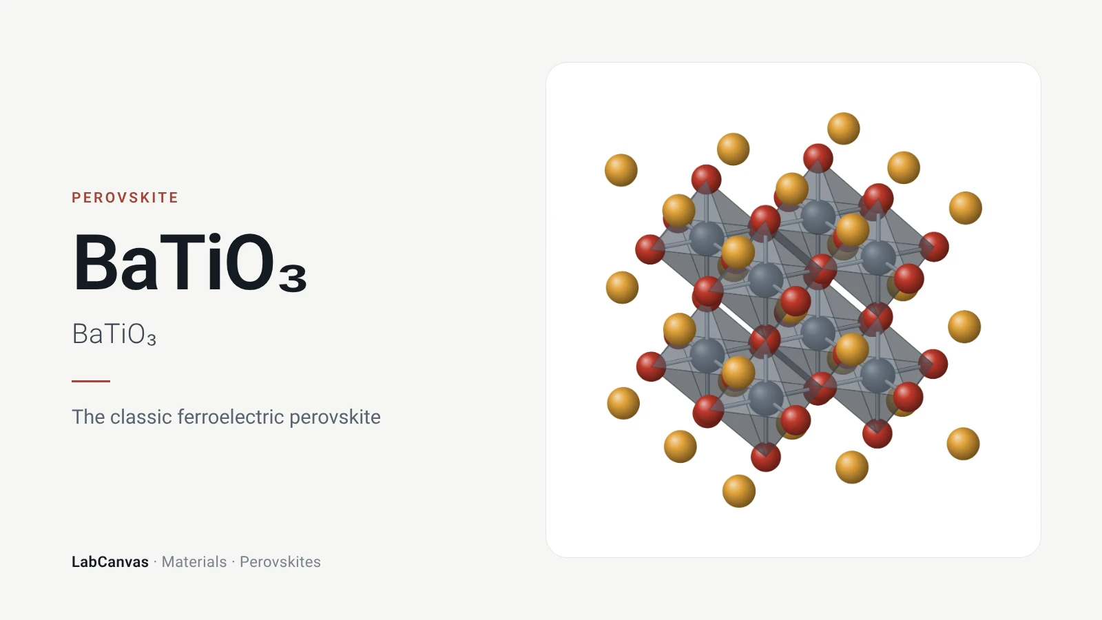 BaTiO₃: The classic ferroelectric perovskite (BaTiO₃)