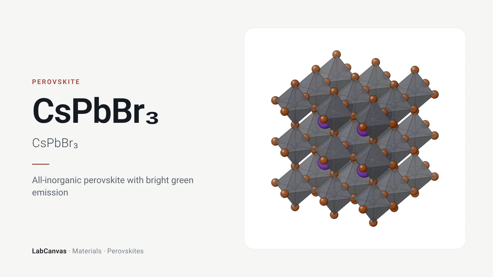 CsPbBr₃: All-inorganic perovskite with bright green emission (CsPbBr₃)