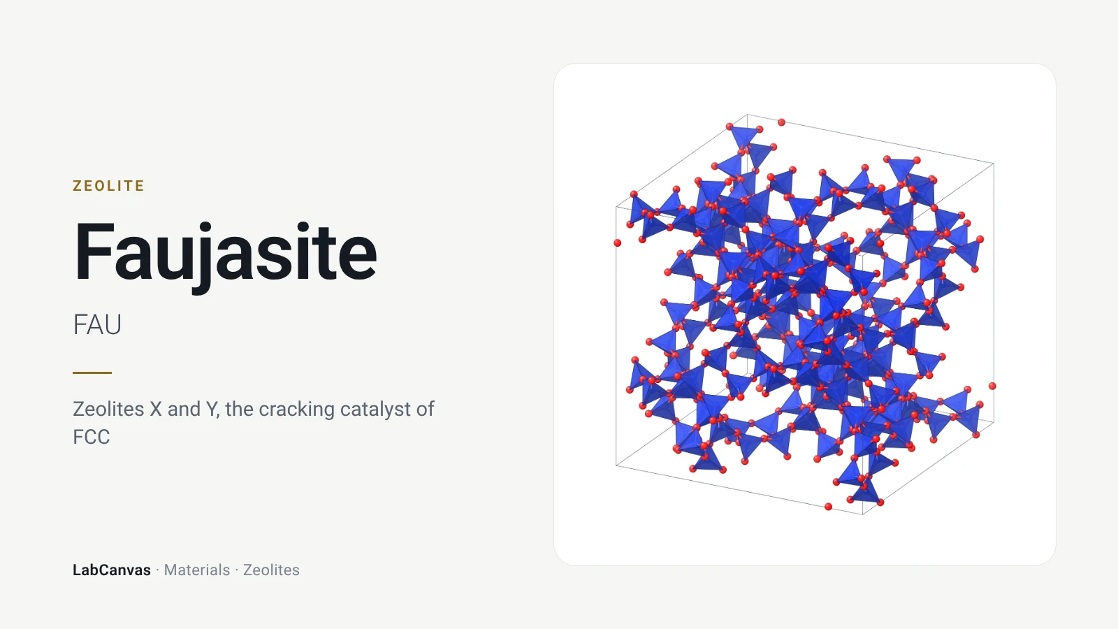 Faujasite: Zeolites X and Y, the cracking catalyst of FCC (FAU)
