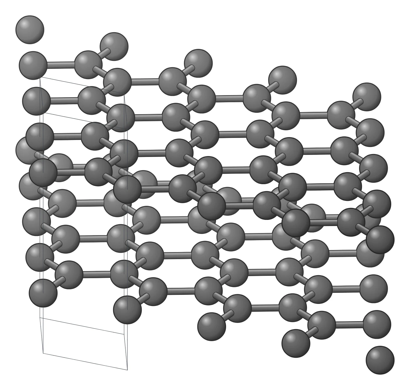 Graphene crystal structure drawn from its crystal file