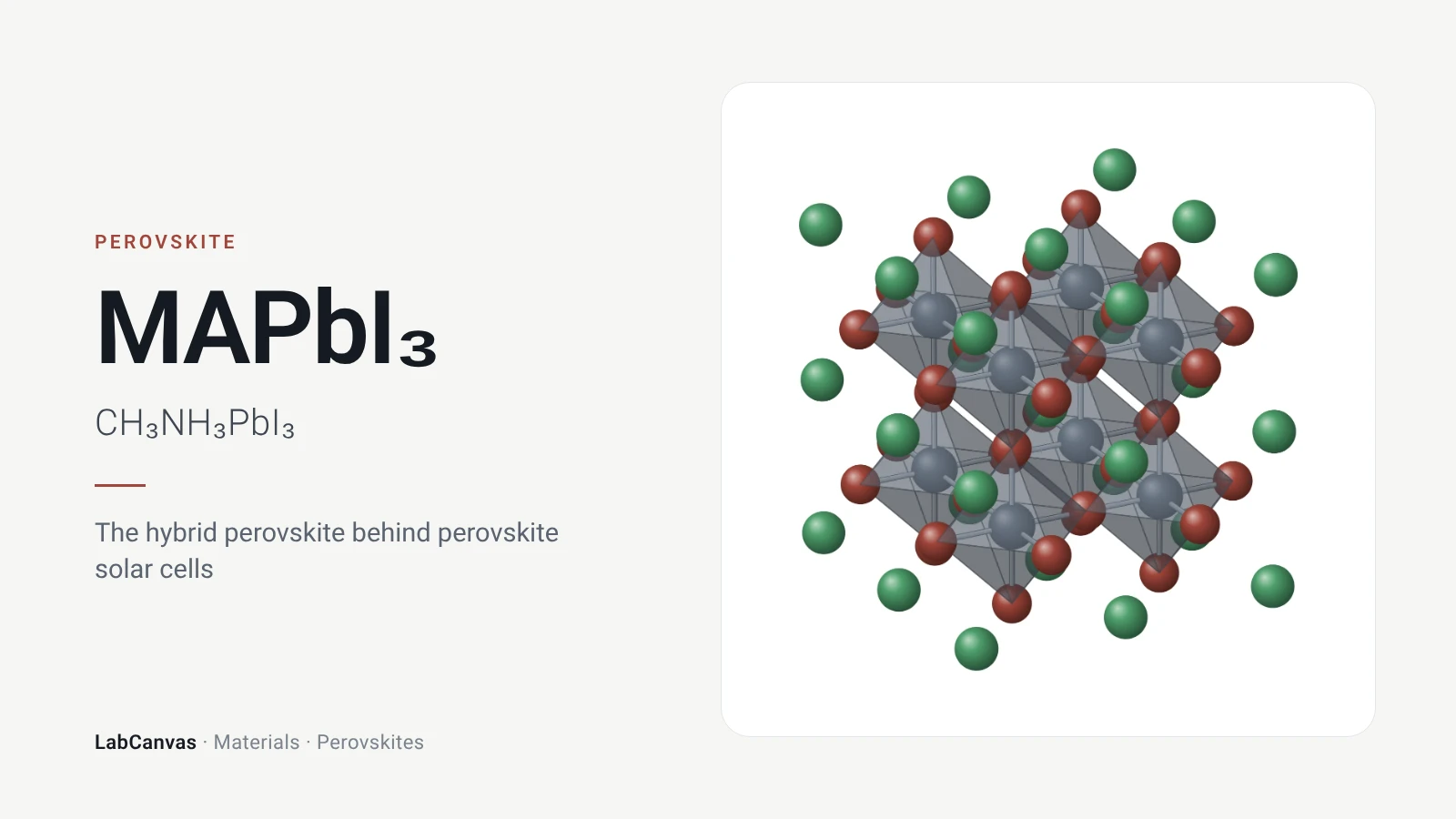 MAPbI₃: The hybrid perovskite behind perovskite solar cells (CH₃NH₃PbI₃)