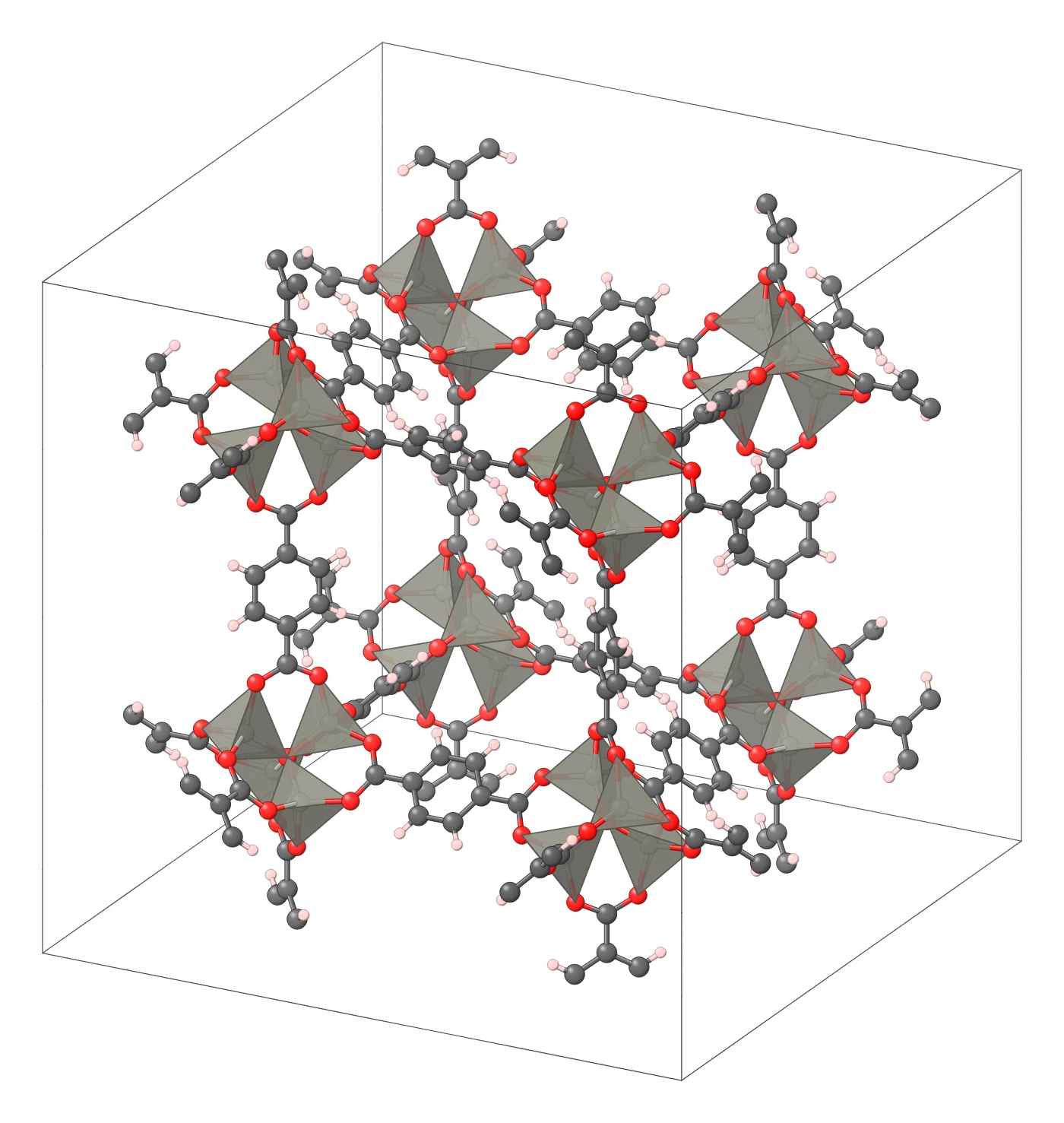 MOF-5 crystal structure drawn from its crystal file