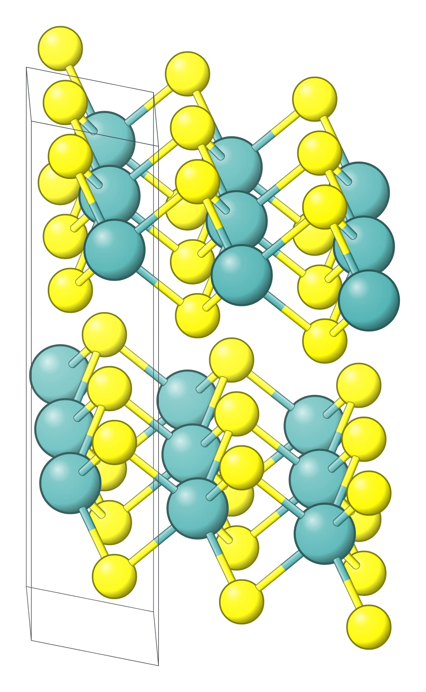 MoS₂ (molybdenum disulfide) crystal structure drawn from its crystal file
