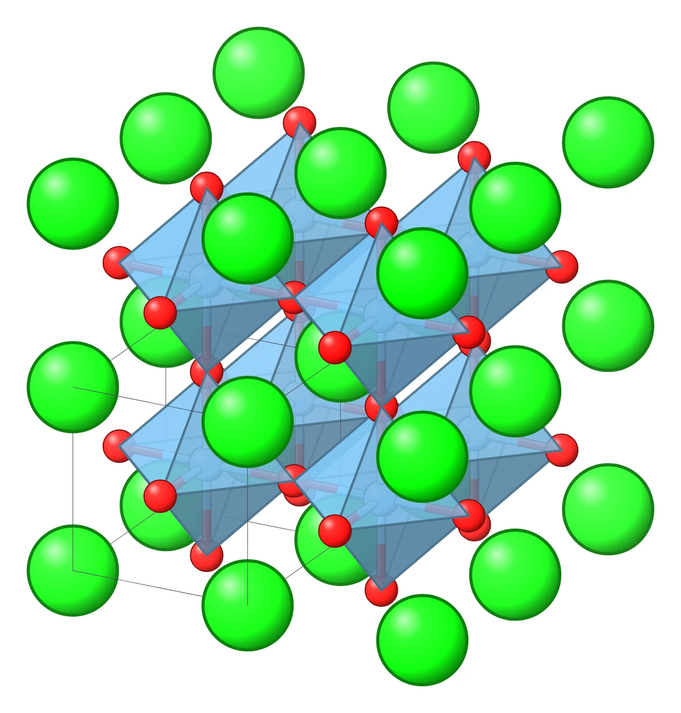 Perovskite structure crystal structure drawn from its crystal file