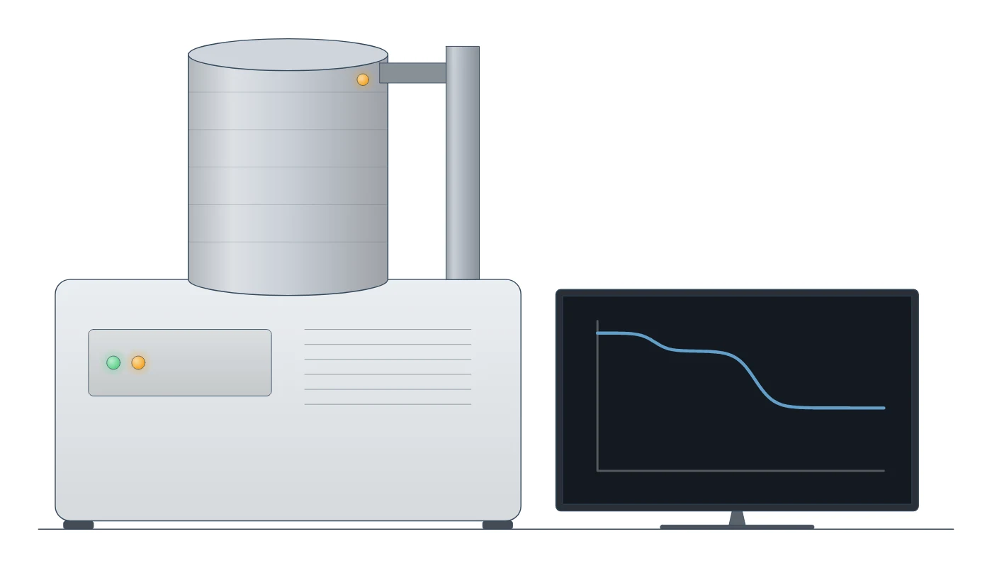 TGA and DSC (thermal analysis) instrument drawn as a LabCanvas Library object