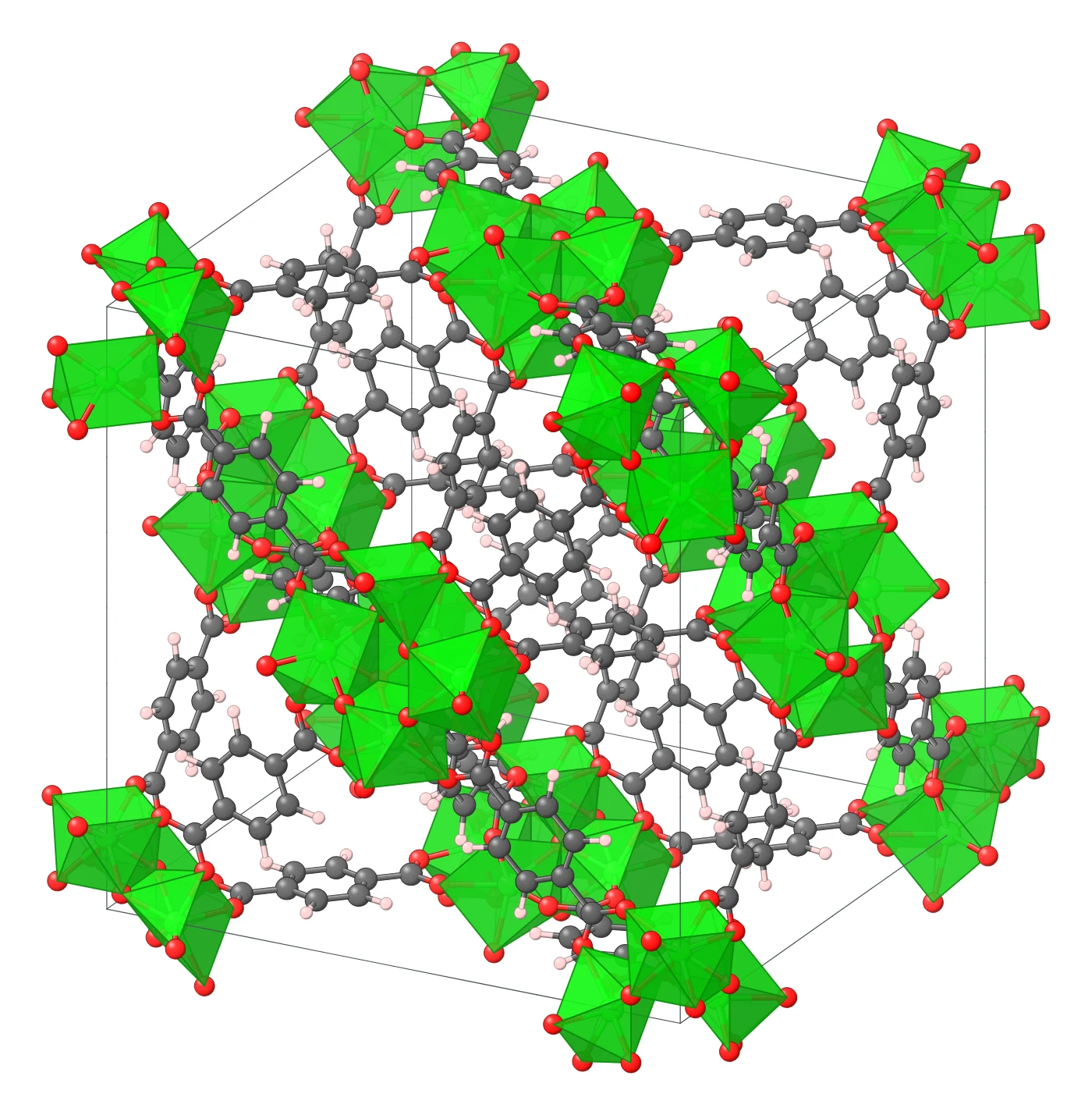 UiO-66 crystal structure drawn from its crystal file