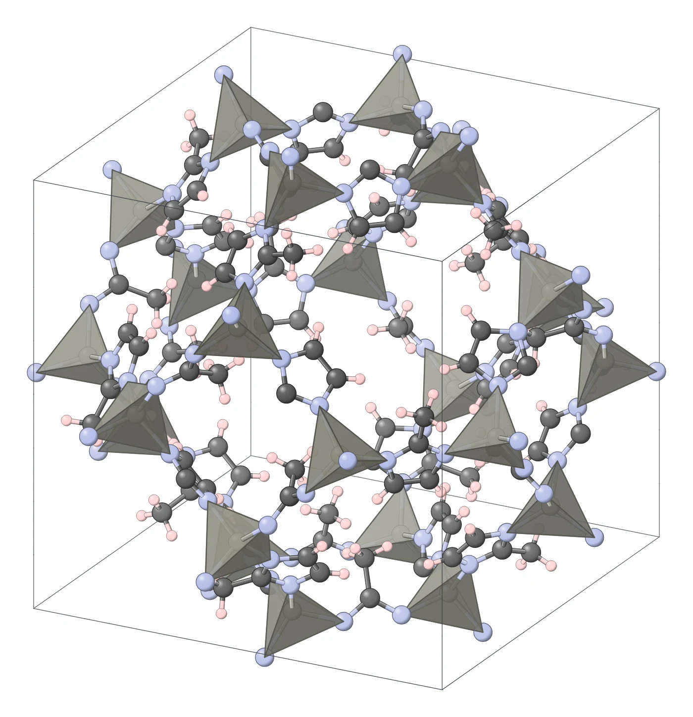 ZIF-8 crystal structure drawn from its crystal file