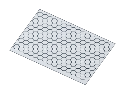 Graphene sheet: Single graphene layer in 3D: honeycomb lattice on a flat or wrinkled sheet, zigzag or armchair edges, vacancies, pores and dopants