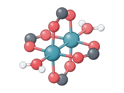 Cu paddlewheel (HKUST-1): The inorganic node of a MOF, atom by atom: Zn₄O (MOF-5), Cu paddlewheel (HKUST-1), Zr₆ cluster (UiO-66) with defects, M₃O trimer (MIL-101), Zn(mIm)₄ (ZIF-8) or an open metal site; ball and stick or coordination polyhedra