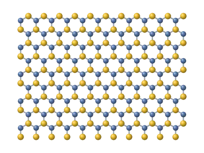 MoS₂: 2D material sheet: graphene, h-BN, MoS₂ or MXene, flat or tilted