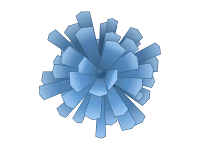 Nanoflower: Hierarchical flower of thin petals (e.g. ZnO, MoS₂, protein–copper)