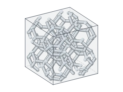 Open-cell foam (3D): A cube cut out of a porous material in 3D: closed-cell foam, open-cell foam (Kelvin struts), random bicontinuous sponge, ordered mesoporous silica (hexagonal channels, MCM-41, SBA-15), inverse opal, hierarchical macro- and mesopores, aerogel particle network or packed bed; pore fraction, pores across, irregularity; six side by side; IUPAC pore classes; editable labels