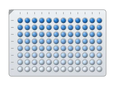 Well plate: Multi-well plate (6 to 384 wells) with fill patterns