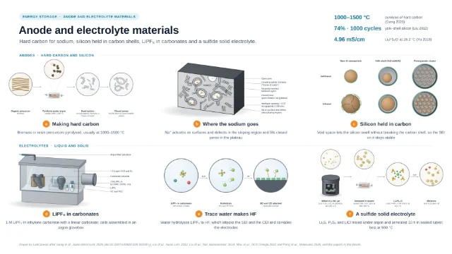 Anode and electrolyte materials: editable figure template