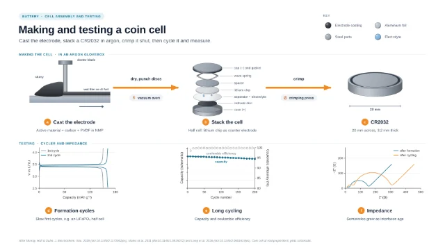 Making and testing a coin cell: editable figure template