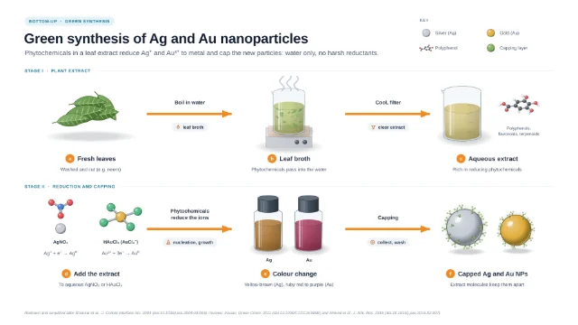 Green synthesis of silver and gold nanoparticles: editable figure template