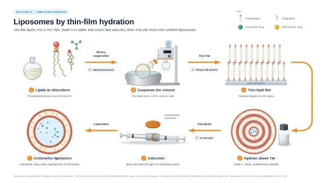 Liposomes by thin-film hydration and extrusion: editable figure template