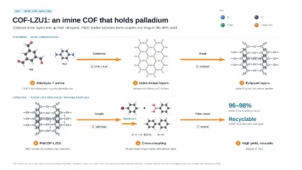 COF-LZU1: an imine COF that holds palladium: editable graphical abstract template