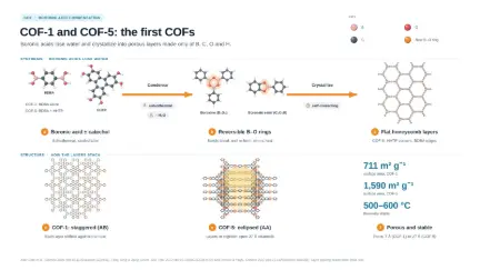 COF-1 and COF-5: the first COFs: editable graphical abstract template