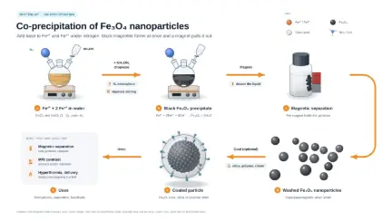 Co-precipitation of magnetite (Fe₃O₄) nanoparticles: editable graphical abstract template