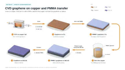 CVD graphene on copper and PMMA transfer: editable graphical abstract template
