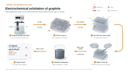 Electrochemical exfoliation of graphite: editable graphical abstract template