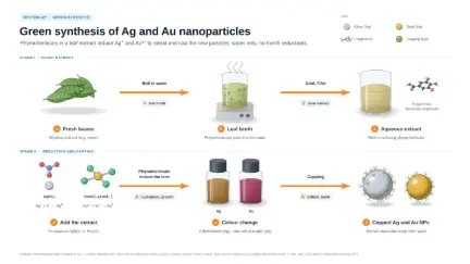 Green synthesis of silver and gold nanoparticles: editable graphical abstract template