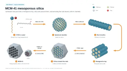 MCM-41 mesoporous silica by surfactant templating: editable graphical abstract template