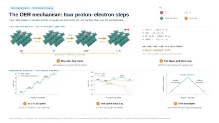 The OER mechanism: four proton–electron steps: editable graphical abstract template