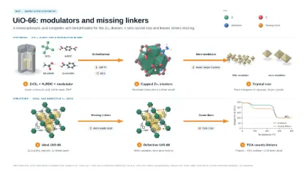 UiO-66: modulators and missing-linker defects: editable graphical abstract template