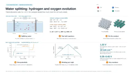 Water splitting: hydrogen and oxygen evolution: editable graphical abstract template