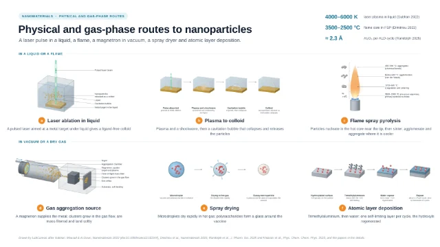 Physical and gas-phase routes to nanoparticles: editable figure template