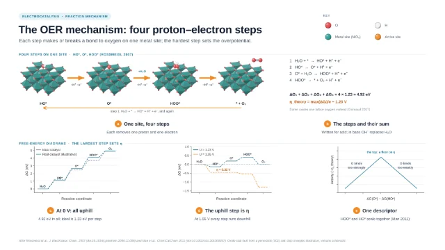 The OER mechanism: four proton–electron steps: editable figure template