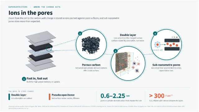 Supercapacitor electrodes: zooming in on ions in carbon pores: editable figure template