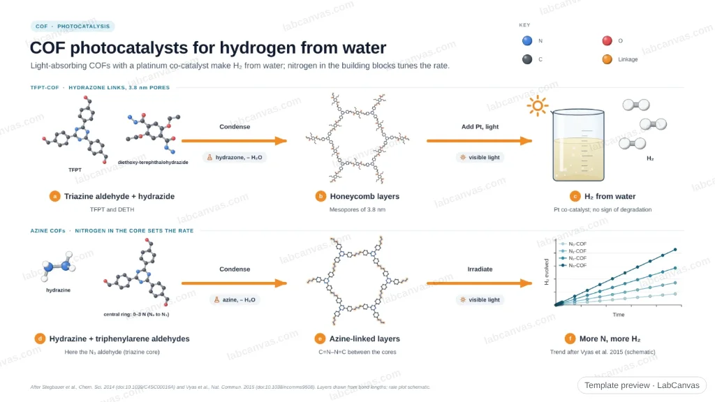 COF photocatalysts for hydrogen from water: preview of the editable figure template