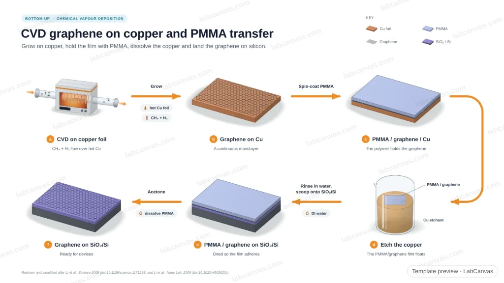 CVD graphene on copper and PMMA transfer: preview of the editable figure template